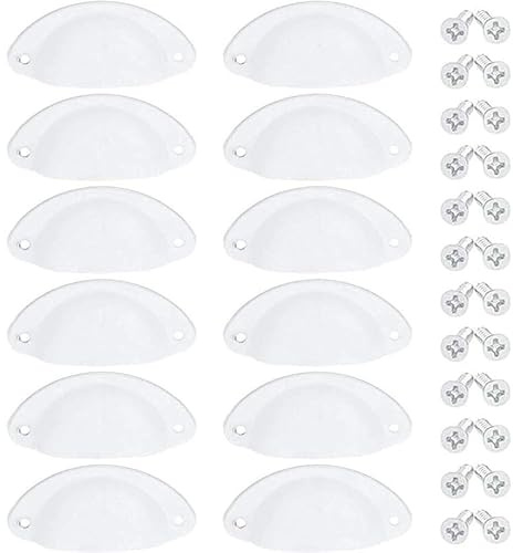 PRIMEGA Poignée de Coquille poignée de tiroir d'armoire à Pharmacie 10pcs Peinture Blanche