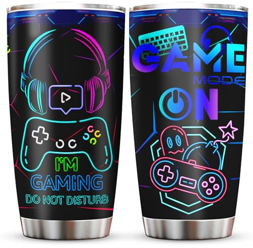 Fotans Gamer Gifts, Gaming Mugs, Gifts for Gamers, Cool Game Christmas Birthday Graduation Gift for Men Teenage Teen Boys Boyfriend Husband, Video Games Boys Decor Stainless Steel Tumbler 20oz 1pc