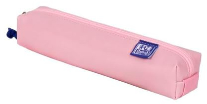 Oxford Lot de 5 Petite Trousse carrée Kangoo & You - en Cuir Nappa - Bande élastique pour l'attacher au carnet - Rose