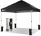 Pop Up Gazebo 3m x 3m, Center Lock One Push Instant Pop Up Outdoor Canopy Tent, Heavy Duty Gazebo with Carry Bag, Bonus 8 Stakes and 4 Ropes, Black