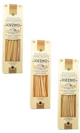 Pastificio F.lli Iozzino - Pasta di Gragnano IGP - Selezione formati Pasta Lunga 3Kg (6x500gr) | 1 Kg linguine + 1 Kg spaghetti di Gragnano + 1 Kg spaghetti alla chitarra |