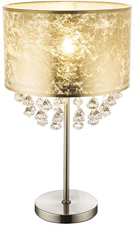Globo AMY Tischleuchte nickel matt, 1xE27, blattgold, 15187T3