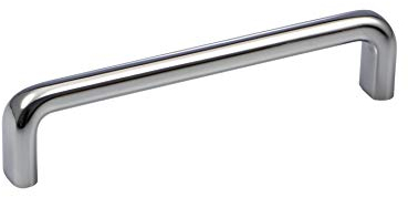 Gedotec Design Bügelgriff Vintage 128 mm Möbelgriff Messing Chrom poliert - H10302 | Schubladengriff Küche im Landhausstil | Bogengriff Antik gebürstet | 1 Stück - Küchengriff für Möbel & Kommoden