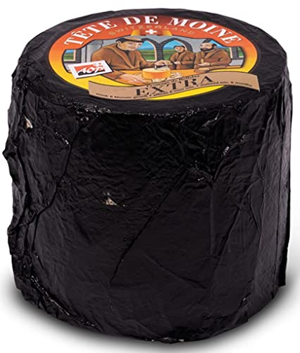Tete de Moine KOMPLETT-Set Profi FLEUROLLE Edelstahl KÄSEHOBEL Choc O ROLLES/Roulette - SPÜLMASCHINENFEST + HAUBE + KÄSE (duPatron-ganzer Laib)