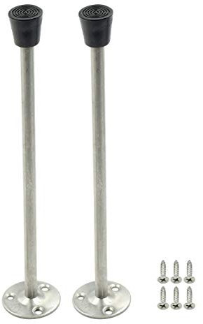 Rannb Extra Long Door Stopper Wall Mount Door Stop Bumper with Rubber Tip 250mm/10 Total Length - Pack of 2