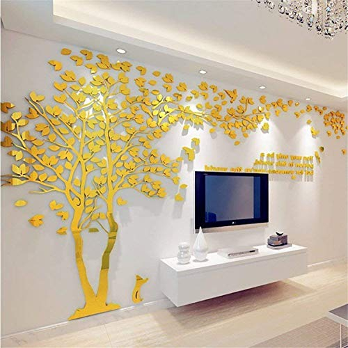 3D DIY Tree Wall Sticker Large Family Bird and Tree Wall Decal Art Mural Stickers Home Decor for Living Room Bedroom Home Decoration TV Backdrop Wall