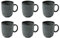 Villeroy & Boch like. by Lave Gris Becher mit Henkel 6er Set, 400 ml, Kaffeebecher mit einzigartiger Glasur, Skandinavisches Design, Steingut, Grau