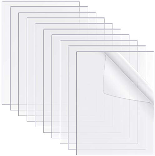 Outus 10 Stücke Transparente Acryl Blätter 10 x 8 Zoll Klares Acryl Platten Schild Acrylplatte für Bilderrahmen Glas Ersatz, Tisch Schilder, Kalligraphie und Malerei, 0,04 Zoll Dick