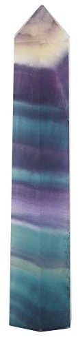 Raguso Bacchetta Esagonale in Cristallo di Quarzo Fluorite Naturale Naturali Bacchette di Cristallo Fluorite Quarzo Guarigione Fluorite lucidata per Decorazione Ornamento Espositore(70mm 75mm)
