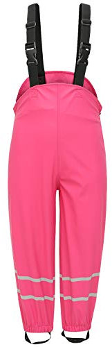 BenBoy Pantalon de Pluie Enfant Imperméable Respirant Salopette Étanche Coupe-Vent Pantalon de Boue pour Garcon Fille YK1221H-Pink-140