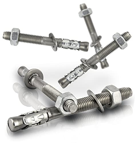 PROTECH 4 Stück Bolzenanker M10x155 Edelstahl A4 rostfreier V4A Stahlanker Schwerlastdübel Schwerlastanker