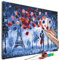murando - Peinture par Numéros Adulte DIY 50x40 cm - Avec Cadre, Peintures Acryliques et Pinceaux - Tableau à Faire Soi-Même Loisir Créatif - Couple romantique é Paris tour Eiffel n-A-1298-d-a