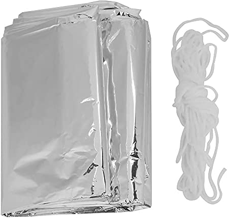 ANCLLO Abri de survie d'urgence – 150 x 241,3 cm – Abri thermique imperméable en Mylar pour 2 personnes – Pour randonnée, camping