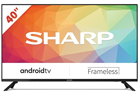 SHARP 40FG6EA Android Smart TV 102 cm (40 Zoll), Sprachsteuerung per Google Assistant, Chromecast, Bluetooth, 2X HDMI, 2X USB, Dolby Audio, Active Motion 400