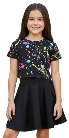 A2Z 4 Kids Girls Splash Crop Top and Leggings Set Age 5-13 | Item Highlight: Soft Stretchy Casual Outfit For Everyday Fashion Wear