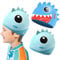 Gorro de natación para niños Pelo largo Buena elasticidad Gorro de natación Impermeable Gorro de natación Dinosaurio Tiburón Premium Suave silicona Impreso Gorros de natación para 2-12 años Jóvenes