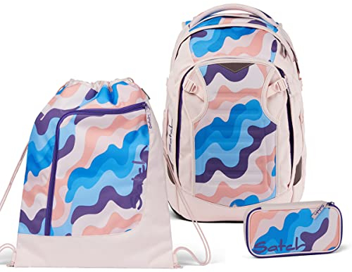 satch Match Schulrucksack Set 3tlg. inkl. Schlamperbox u. Sportbeutel (Candy Clouds)