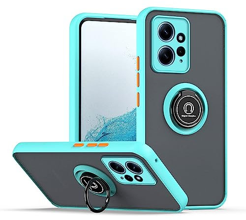 XINYEXIN Funda para Xiaomi Redmi Note 12 4G, Funda con Soporte de Anillo, TPU + PC Translúcido Anti- Arañazos Carcasa Protectora Antigolpes Case Cover - Azul Cielo