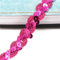 5 Meters Länge 1,5 cm Breite Glitzer Farbiges Paillettenband Borten Rolle, Paillettenbesatz Applikation Paillettenborte Hologramm Metallic Pailletten Aus Stoff Glänzende Paillettenbänder,N-Rosenrot