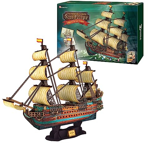 Puzzle 3D San Felipe | Puzzle 3D Niños y Adultos | Maquetas para Construir Adultos Y Niños | Maqueta Barco Puzzles 3D | Maquetas para Montar | 248 Piezas