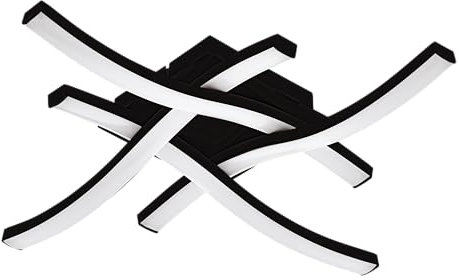 EGLO LED Deckenleuchte Cabezas-E, stabförmige Deckenlampe, Küchenlampe aus Metall und Kunststoff in schwarz weiß, Lampe Decke Büro, neutralweiß, 40 x 40 cm