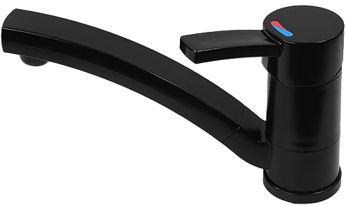 Comet Miscelatore monocomando Capri compatto per camper, caravan, campeggio, barca, interruttore nero opaco