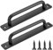AIMIXUN 2 PCS Black Door Handle, Sliding Door Handle, Aluminum Alloy Shed Closet Door Pull Handles Modern Kitchen Handles Barn Door Pull Handles for Cabinet Shed Drawer Wardrobe, 180mm/7 Inch-Black