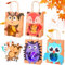 FORMIZON Laternen Bastelset für Kinder, 4 Stück Laterne Selber Basteln St Martin, Martinslaterne mit Transparentpapie und Led Licht, Herbst Basteln für Martinsumzug, Fuchs, Eule, Igel, Eichhörnchen