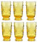 Sungmor Vintage Highball Trinkgläser Set von 6, 306 ml, geprägte Getränkegläser, Becher, bernsteinfarbene Saftgläser, Cocktail-Trinkgläser, Wassergläser, hohe Glasbecher für Bier, Limonade, Whisky