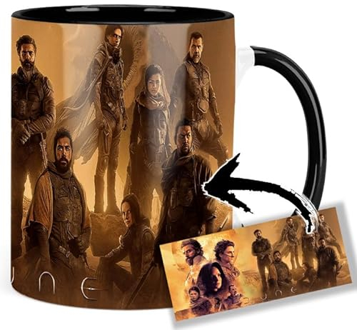 Dune Timothee Chalamet Zendaya Javier Bardem Jason Momoa Tasse Innen & Henkel Schwarz Keramikbecher Mug