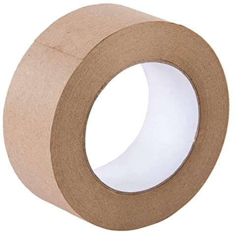 Naisicatar Ruban en papier gommé kraft 48 mm x 50 m, ruban de colis en papier auto-adhésif portable, ruban de papier activé et écrivain pour artisanat, cadres, masquage, décoration et ou emballage
