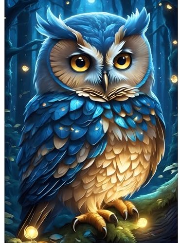 DPHERO Baby Eule Diamant Painting Bilder für Erwachsene Kinder,5D Eule Diamond Painting Set,DIY Strass Bilder Traumland Diamant Kunst Kits,Runde Steine Diamant Painting für Zuhause Dekor 30x40 cm