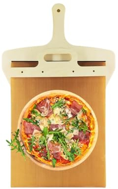 Pala per Pizza Scorrevole con Pala per Pizza Scorrevole da 2 Pezzi, la Pala per Pizza Che Trasferisce la Pizza Perfettamente Antiaderente