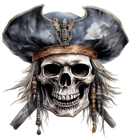 GRAZDesign Piraten Wandtattoo Kinderzimmer Junge Pirat Totenkopf - Wandaufkleber selbstklebend - 32x30cm