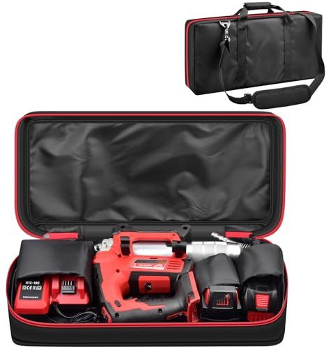 Tanmqin Case Compatible with 2646-20/2646-21ct Grease Gun, Bare Tool Portable Carrying Storage Organizer with Accessories Pocket Inside (Bag Only)