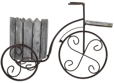 BESPORTBLE Bike Shaped Flowerpot Rack Metal Plant Stand for Balcony Garden Outdoor Display Storage Shelf Holder Random Color