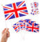 10pcs Small Union Jack Flags on Sticks & 2pcs Tattoos for VE-Day 80th Anniversary Decorations Mini United Kingdom Flags UK Hand Held Great Britain British Small Flags