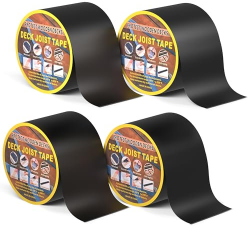 lesolar Lot de 4 rouleaux de ruban adhésif butyle étanche pour solive de terrasse - 10 cm x 15,2 m