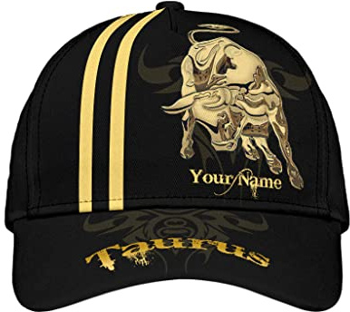 Herren Damen Distressed Basecap Stier Benutzerdefinierter Name Schwarz Baseballkappe Leicht Baseball Cap Baumwolle Trucker Kappe Für Golf Reisen Draussen