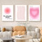 Viusneun Moderne Aura Poster Set Rosa Leinwand Bilder Wanddeko Wohnzimmer Aesthetic Room Deko Kunstdruck Wandbilder Kunst Schlafzimmer Deko ohne Rahmen (21x30cm,A)