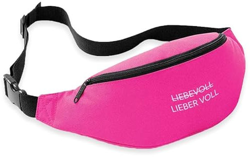 Lieber voll - Bauchtasche - Bauchtasche | Malle | Party | Urlaub | lustige Sprüche | Festival | Umhängetasche | Pink