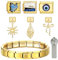 arrderly Italian Charms Bracelet Gold, 6 Gold Charm Bracelet Set, DIY 9mm Abnehmbar Module für Italienische Armbänder, Italian Style für Damen