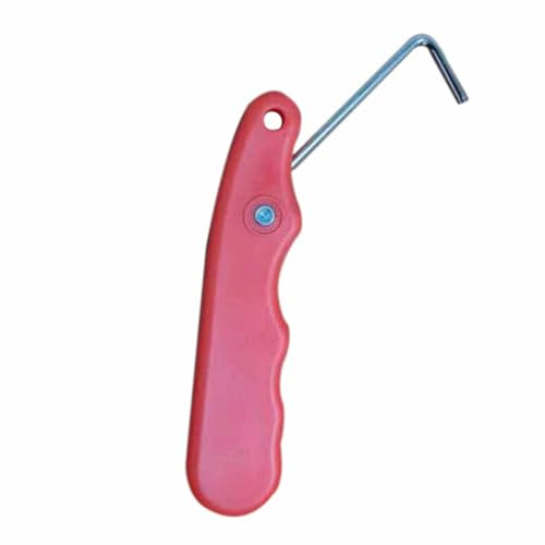 FYHJNC Ice Skate Lace Tightener, Folding Hockey Lace Tightening Tool Portable Shoe Puller with Stainless Steel Boot Hook Sharpener Accessories for Ice Skates Rollerblades Figure Skates Shoes (Red)