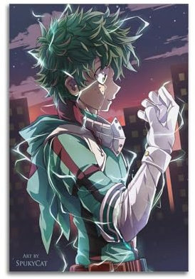 ACIFHGUE Animiertes Poster My Hero Academia, Kunst-Deku-Poster, dekorative Malerei, Leinwand, Wandposter und Kunstdruck, moderne Familienschlafzimmer-Dekoration, Poster, 40 x 60 cm