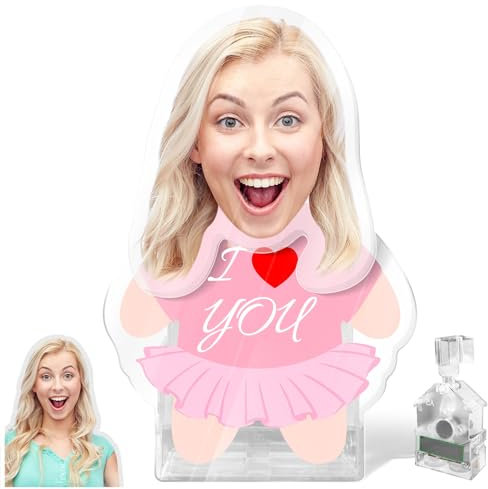 LucBuy Personalisiertes Wackelkopf Dekor, Solar Wackelkopf Figur aus Acryl mit lustigem Foto, Individuelle Kreative schwingende Schreibtisch/Auto/Büro Dekoration zum Selbermachen Geschenke (A1)