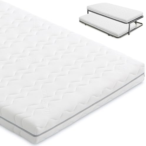 EROSS CONFORT Matratze für Ausziehbett, Jugendbett, 80 x 190 cm, antibakterielle Behandlung, antiallergen, Bezug mit Reißverschluss, waschbar, atmungsaktiv und abnehmbar