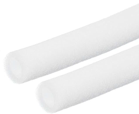 PATIKIL Tuyau D'isolation En Mousse Pour Tuyauterie, 2 Pack Tuyau En Mousse De Protection Thermique Enveloppe Exterieure Pour Tuyaux 5/8 (15mm) DI x 1 (25mm) DE x 6.6 ft, Blanc