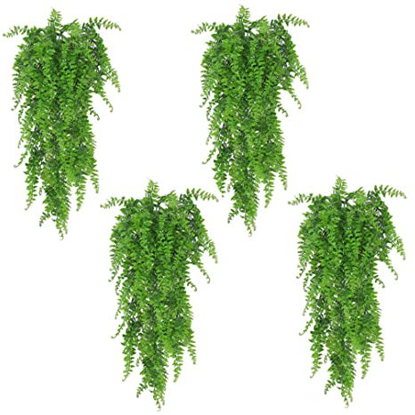 fkngcp Plantas Colgantes Artificiales Vina de Helecho Faux Plastic Hojas de Helecho VERDADERY Changing para Decoración de Paredes de jardín 4 Piezas Verdes de 90 cm Plantas Artificiales