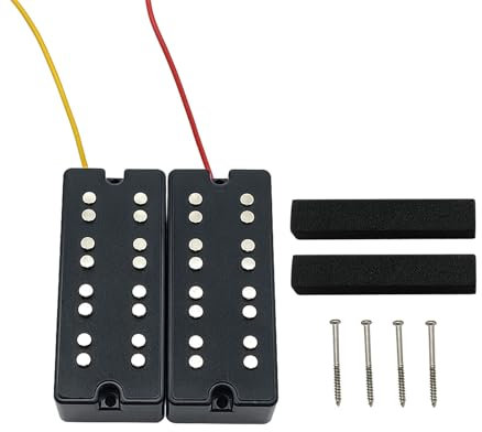 Micro à 4 cordes pour guitare basse électrique - Double bobine - Aimant en céramique pour basse électrique - Pièce de rechange