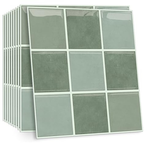 Celestdeco 2D Lindgruen Fliesenaufkleber Wandverkleidung 30x30cm 10 Stück